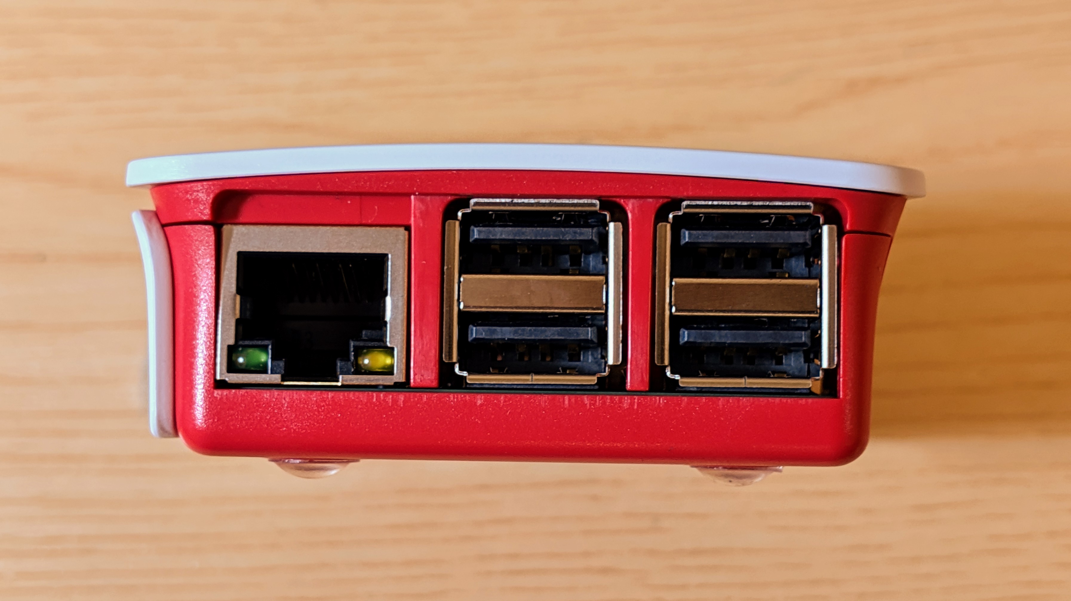 Raspberry Pi 3 Model B+ Ethernet and USB ports